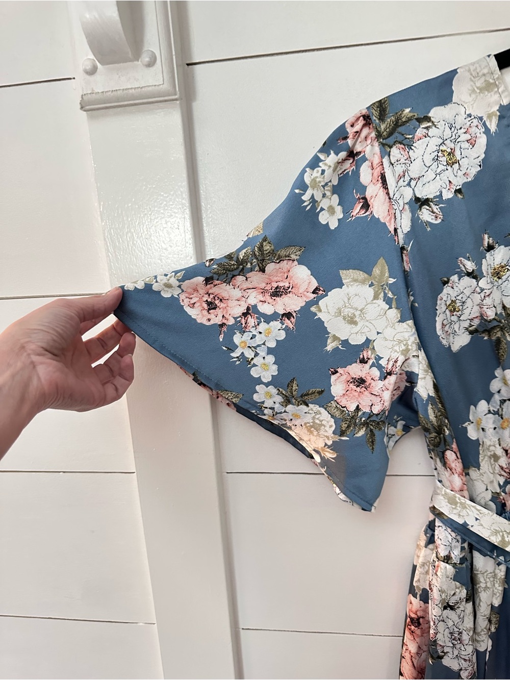 Baltic Born XXL Blue Floral Maxi Wrap Dress Boho Cottagecore Wedding Guest boho - Picture 6 of 14